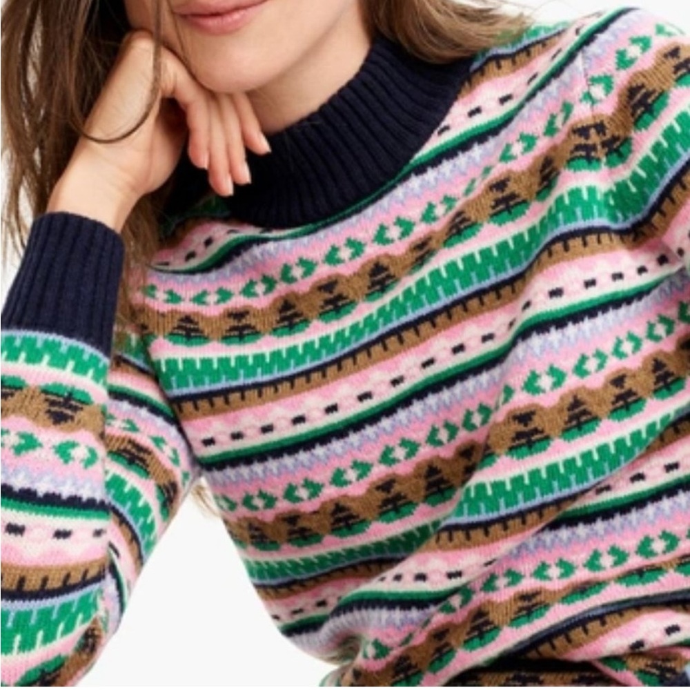 J Crew Lambswool Fair Isle Sweater
